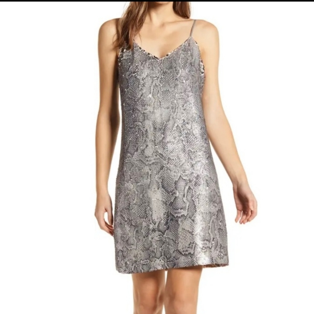 Cupcake & Cashmere Sequins Cocktail Spaghetti Straps Dress